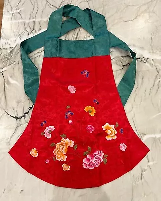 Korean Traditional HanBok Elegant Luxury Danh-Ui Flower Embroidery Apron • $59.99