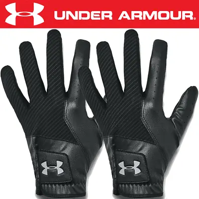 Under Armour Medal Mens All Weather Synthetic Golf Glove / All Sizes / Black • £8.95