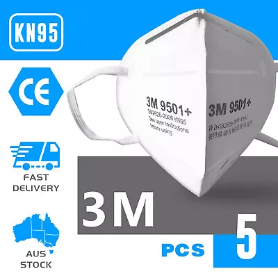 5PCS 3M 9501+ Face Mask KN95 Anti Dust Flu Protection Respirator Mask AU STOCK • $49.90