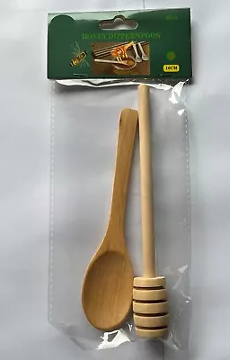 $5.18 • Buy Wooden Honey Dipper & Spoon Wooden StickDip Drizzle Server 16cm