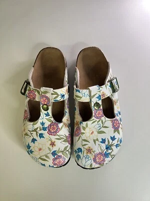£44.99 • Buy Birkenstock Papillio Narrow Fit Birko-Flor Floral White Clogs - UK 4.5 EUR 37