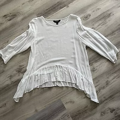 Simply Vera Wang Women’s Size Large Shirt White Pullover Bohemian Style Tunic • $15