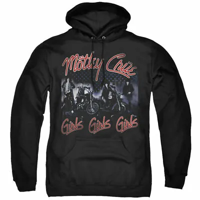 Motley Crue Girls Hoodie Sweatshirt Licensed Rock N Roll Music Retro Band Black • $31.49