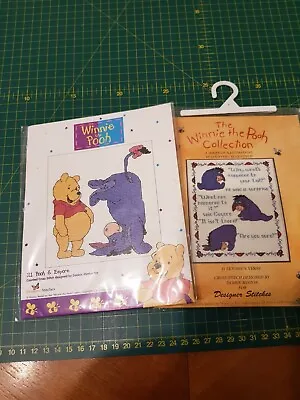 2 X Winnie The Pooh Cross Stitch Eeyore Verse & Pooh&Eeyore Kits • £17.50