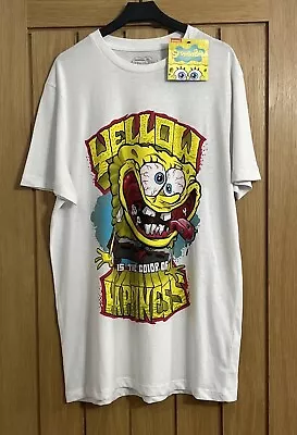 Spongebob T-Shirt Yellow Is The Color If Happiness Print - Size Medium • £5.99