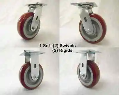 6  X 2  Swivel Caster Polyurethane Wheel (2) & Rigid (2) 720 Lbs Each Tool Box • $40.25