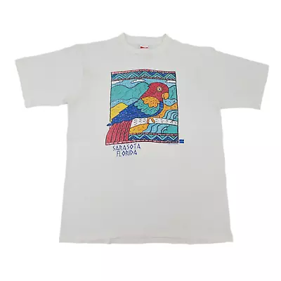 Vintage 80s Parrot Art Tee Sarasota Florida Single Stitch L T-Shirt Made In USA • $29.99