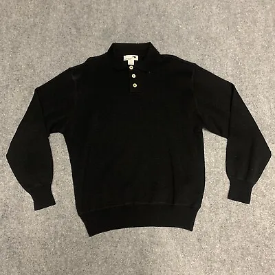 Ilevrieri Men’s 100% Pure Merino Wool Italian Polo Sweater Size Medium M Black • $24.88