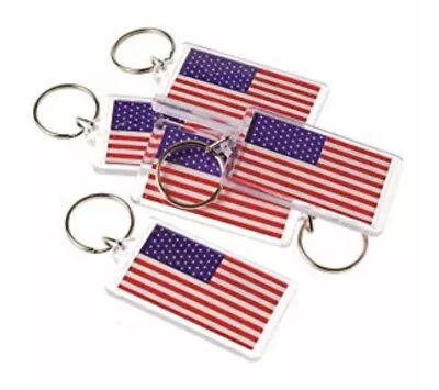 12   USA American Flag Keychain Key Tags PARTY FAVOR  • $7.90