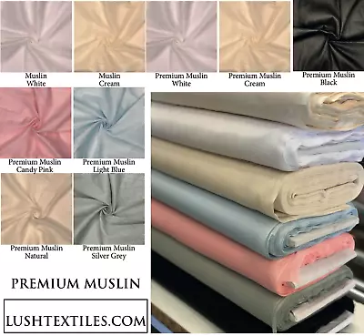 100% Egyptian Cotton Muslin Fabric White Cream Soft Craft Material Cheese Cloth • £4.50