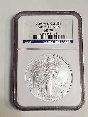 2008 W MS 70 Silver Eagle Early Releases NGC - See Photos - Free Shipp • $95