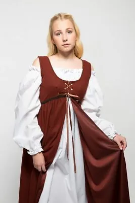 Medieval Dress Renaissance Peasant Gown W/ White Chemise 2pc Costume Ren Faire • $105