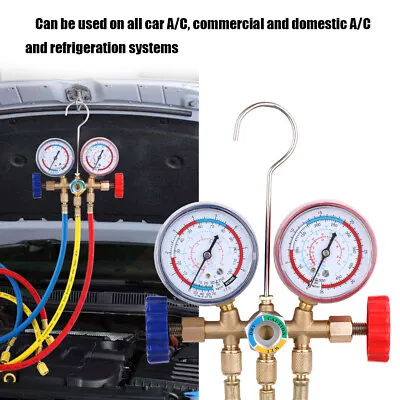 Air Conditioning AC Diagnostic A/C Manifold Gauge Tool Set Refrigeration K4W6 • £18.72