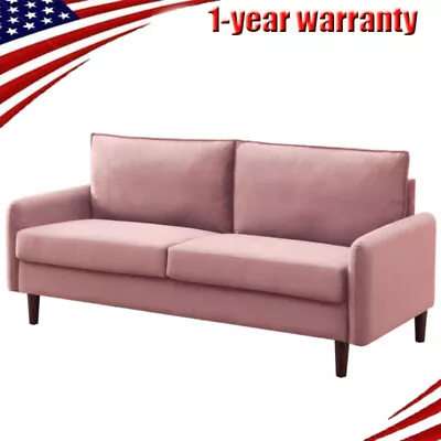 71'' Modern Square Arm Upholstered Sofa Couch Velvet Loveseat W/ Solid Wood Legs • $269