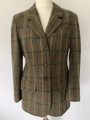 Henry White Pure Lambswool Womens Checked Blazer Size 14  • £45