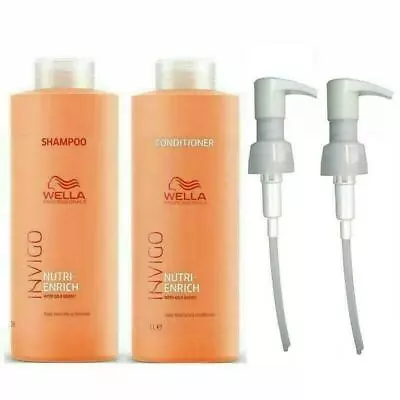 £29.25 • Buy Wella Invigo Nutri Enrich Shampoo And Conditioner Litre Duo Pack + Free Pumps