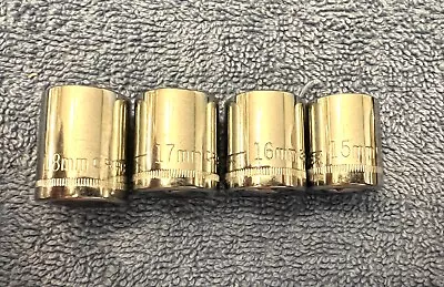 LOT 4 Vintage Craftsman Socket Set 3/8 Drive 6Pt Metric 18mm 17mm 16mm 15mm S-AE • $14.99