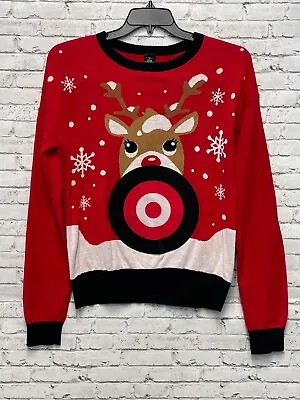 Christmas Sweater Women's Size XL Red Rudolph Reindeer Snowflake Target Game • $14.99