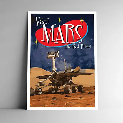 Visit Mars 1950s Retro Style Travel Poster / Postcard Rover Multiple Sizes • $11.99