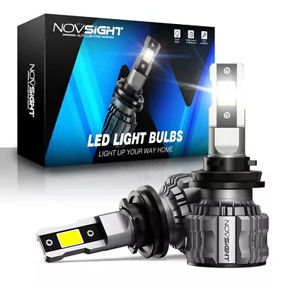 NOVSIGHT 72W 15000LM H8 H9 H11 LED Headlight Bulbs Kit High Low Beam 6500K White • $26.99