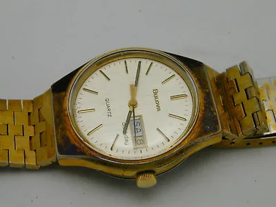 Bulova 1979 Dual Day With Accutron Band Does Not Run Will Fit 7 Inch Wrist • $69.99