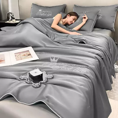 2023 New Summer Silk Blanket Cool Quilt Comfortable Large Bed Sheet • $47.63