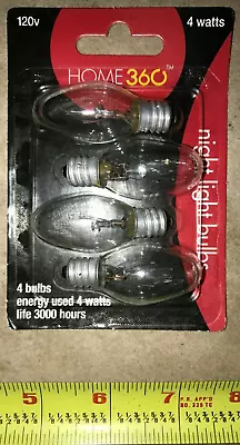 4 Count Clear Night Light Bulbs - 120 Volt - 4 Watt - Value Pack • $2.95