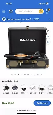 Brand New Udreamer Vinyl Record Player Turntable With Wireless Bluetooth • $24.99