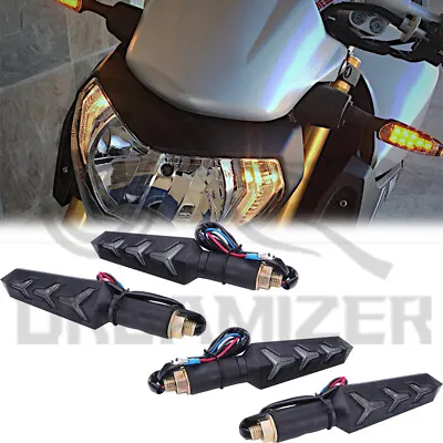 4X Motorcycle LED Turn Signals Amber Flowing Lights For Yamaha MT07 MT09 MT03 • $17.04