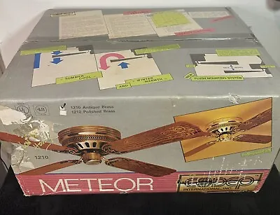 CODEP METEOR 1980s VINTAGE CEILING FAN NEW OPEN BOX ANTIQUE BRASS STENCIL BLADE • $99.99