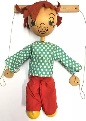 Vintage Pelham Puppets Marlborough Wilts Wooden Head Boy Marionette Puppet • $19.99