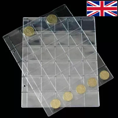 Loose Coins Album Sheets Pocket Sleeves Pages For Money Collections Storage • £3.95