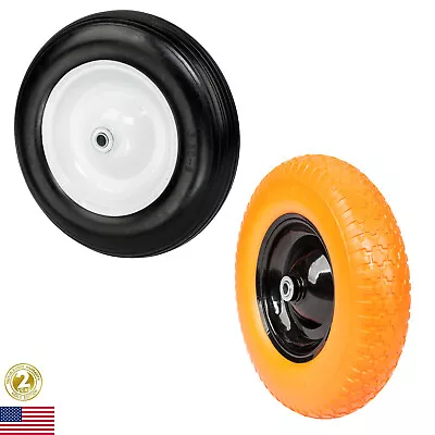 14.2 /16  Flat Free Wheel Barrow Wheelbarrow Tire Solid Foam 5/8 Axle Cart Wagon • $27.99