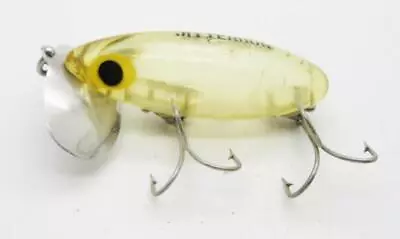 A18) Vintage Arbogast Flat Eye Jitterbug Fishing Lure In Clear Color • $15.50