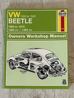 Haynes Manual 039 - VW Beetle 1300 & 1500 1965 To 1975 • $22.37