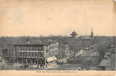 1908 Bird's Eye View Stores Landis Ave. Vineland NJ Post Card • $20