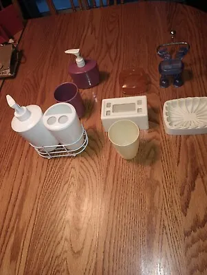 Lot Of Bathroom Accessories Vintage Soap Holders Toothbrush Cups • $10