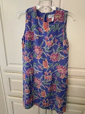 Amanda Smith Women’s Pure Silk Printed Aline Sleeve Less Dress - Size 6 • $12