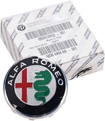 Cache-moyeu Chromé Rouge Pour Jante Alu | Compatible Fiat Spider, Punto, Bravo, Doblo…
