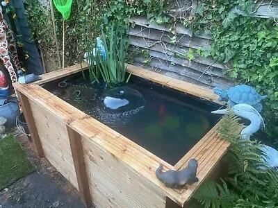 Deep Raised Garden Pond Fish Tank Handmade Water Feature ReadyToUse 150x90x79cm • £495