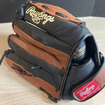 Rawlings Mens Baseball Softball Gove Brown Black Leather Right-Hand Thrower 12.5 • $24.99