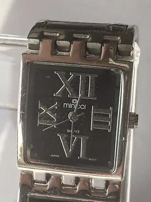 Minicci Watch Black & Silver Tone 26947 Running & Very Nice Condition • $63.95