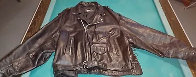  Leather Motorcycle Jacket Big Man Size 60 Free Shipping  • $129