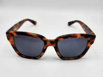 J Crew Womens Sunglasses Tortoise Square Brown Frame Oversize Black Lens Summer • $17