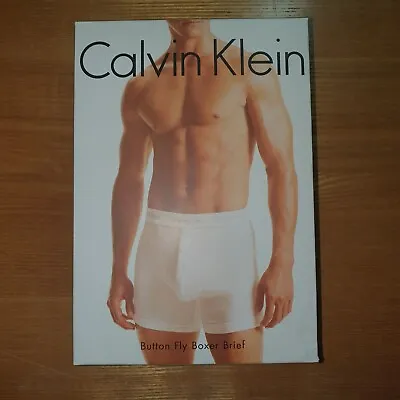 Calvin Klein Boxer Shorts Button Fly Boxer Shorts Large White BNWT • £6.50