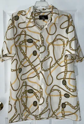 NWT Men’s Baroque Gold By Drill Clothing Co. Versace Inspired Gold Chains SZ XL • $34.88