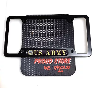 US ARMY Domed BLACK License Plate Frame -US Size- Black Merica USA • $19.49