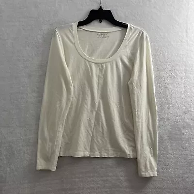 Philosophy By Republic Blouse Top Womans Medium Solid Beige Long Sleeve Pullover • $5.49