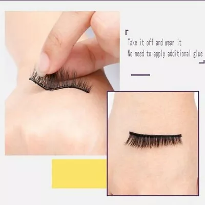 £1.91 • Buy 50 Pieces/Box Reusable Self-Adhesive Eyelash Glue Strip False Eyelashes Black