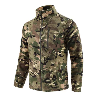 Men's Military Jacket Army Outdoor Tactical Camo Liner Fleece Coat Casual Hiking • $39.99